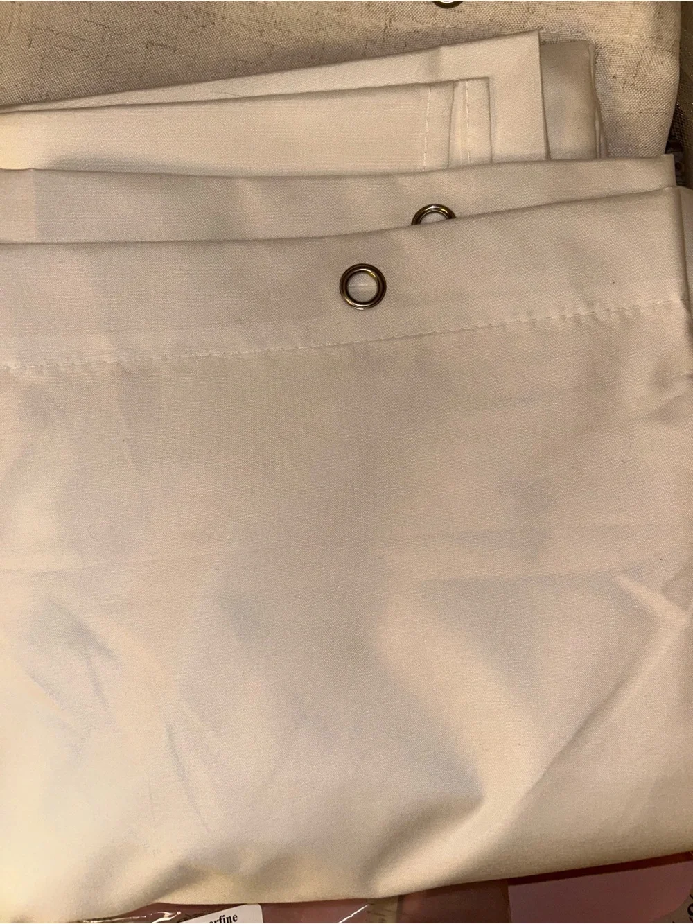 Neutral White Shower Liner/Curtain Panel - Water repellent Soft white cloth